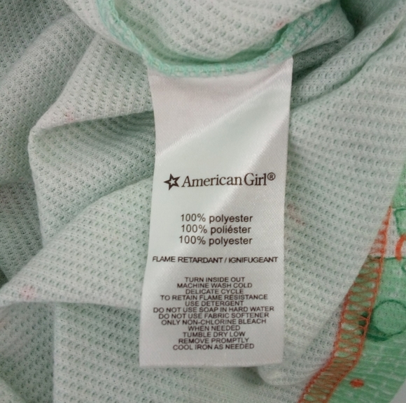American Girl Beforever Kit's Scottie Dog Green Orange Pajamas Set Girl's M - Picture 13 of 13